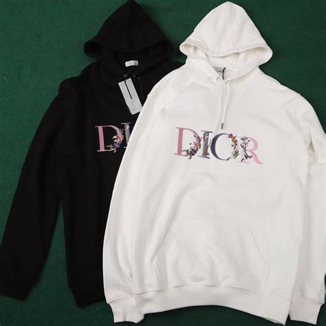 dior flowers embroidered hoodie|designer hoodie with white flowers.